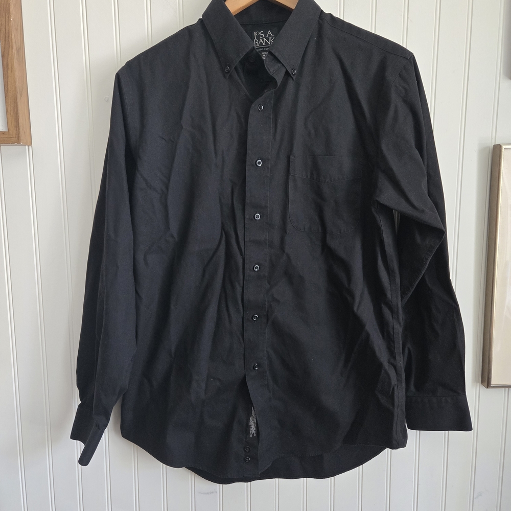 Jos. A. Bank Men's Black Classic Collection Slim Fit Cotton Casual Shirt